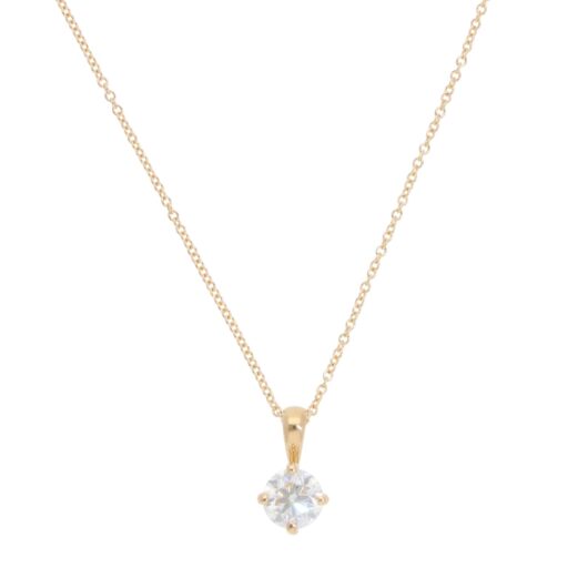 Contemporary GIA Certified 0.60ct Diamond Solitaire Necklace