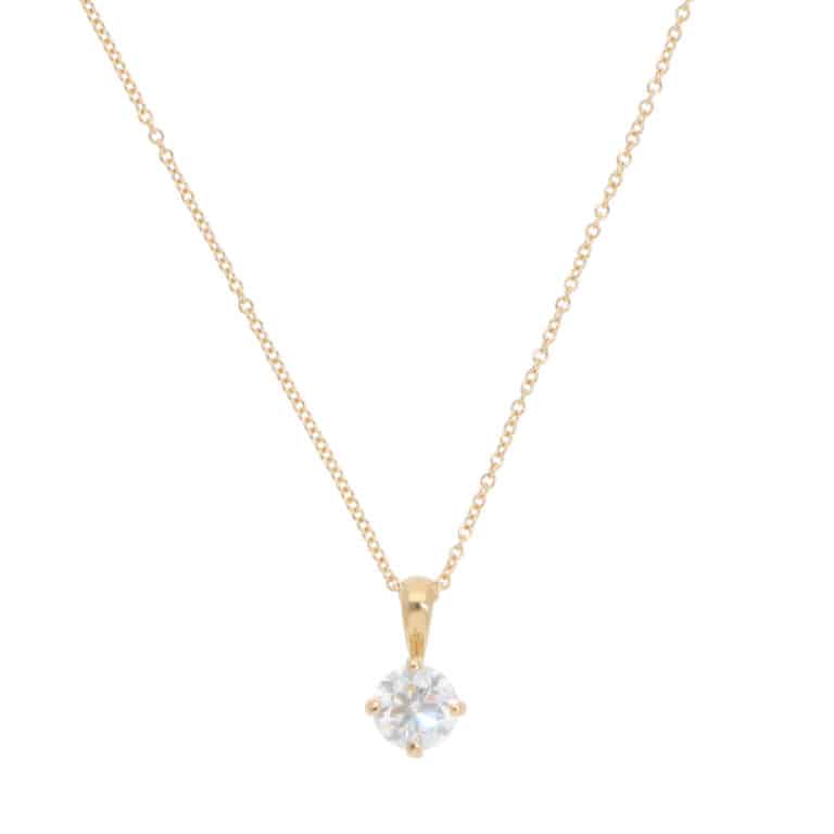 Contemporary GIA Certified 0.60ct Diamond Solitaire Necklace