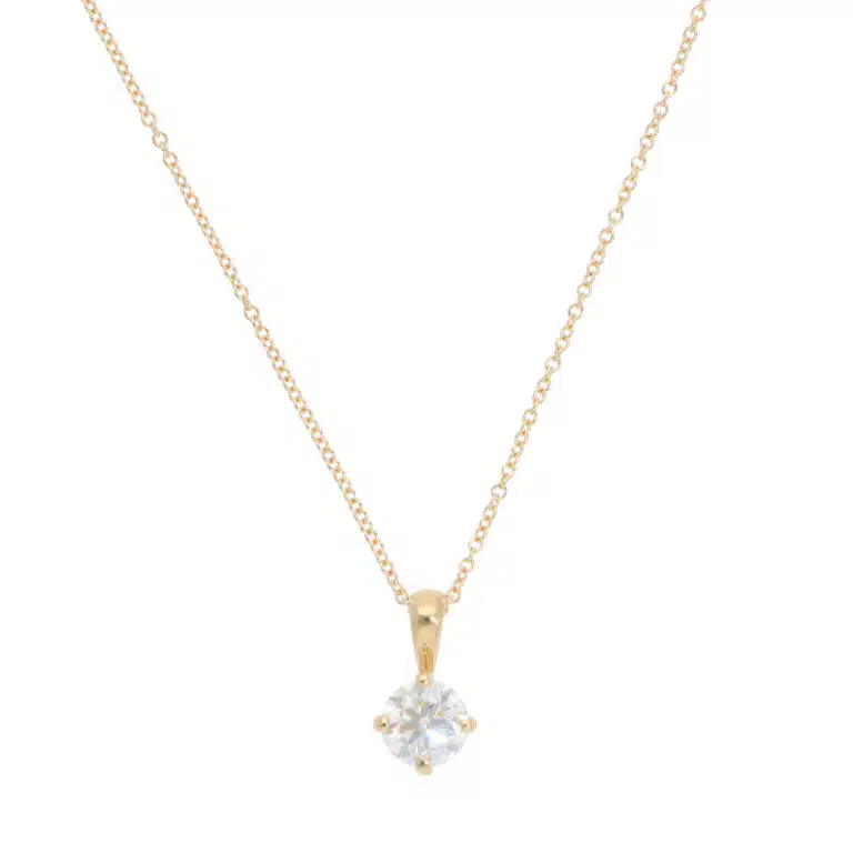 Contemporary GIA Certified 0.60ct Diamond Solitaire Necklace