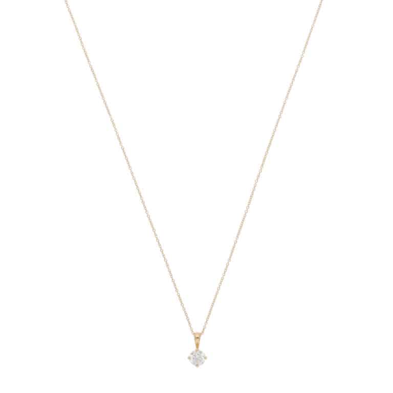 Contemporary GIA Certified 0.60ct Diamond Solitaire Necklace