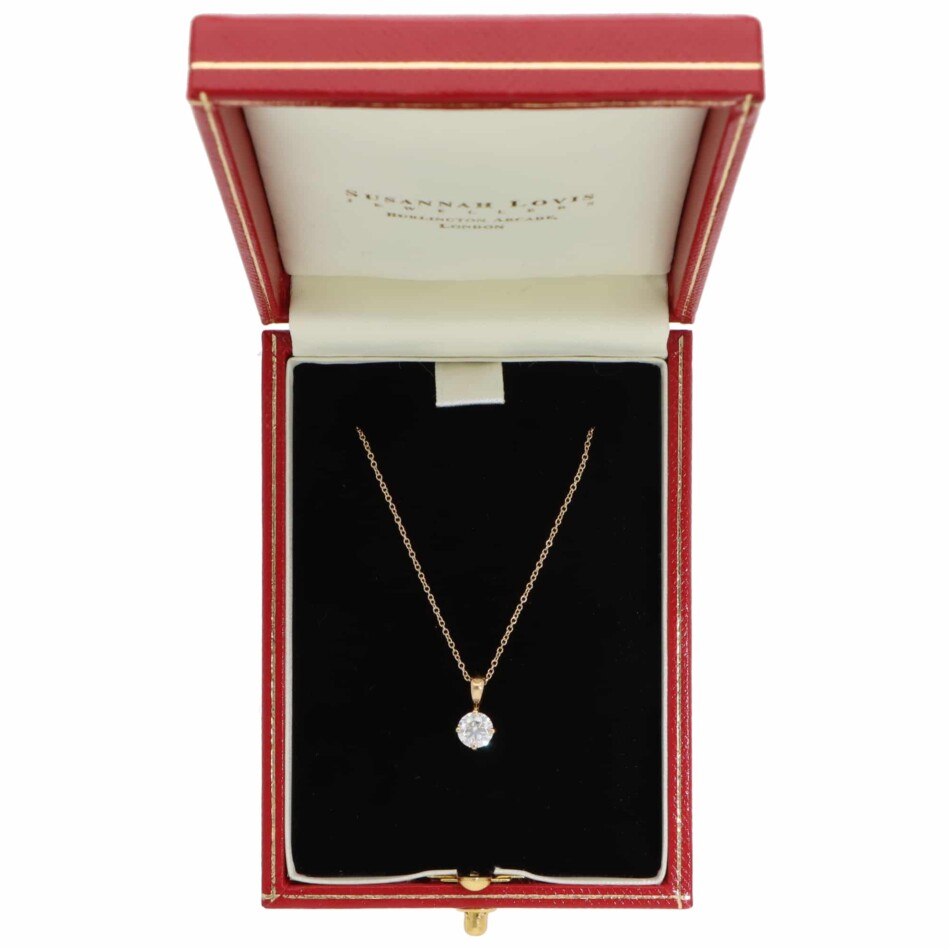 Contemporary GIA Certified 0.60ct Diamond Solitaire Necklace