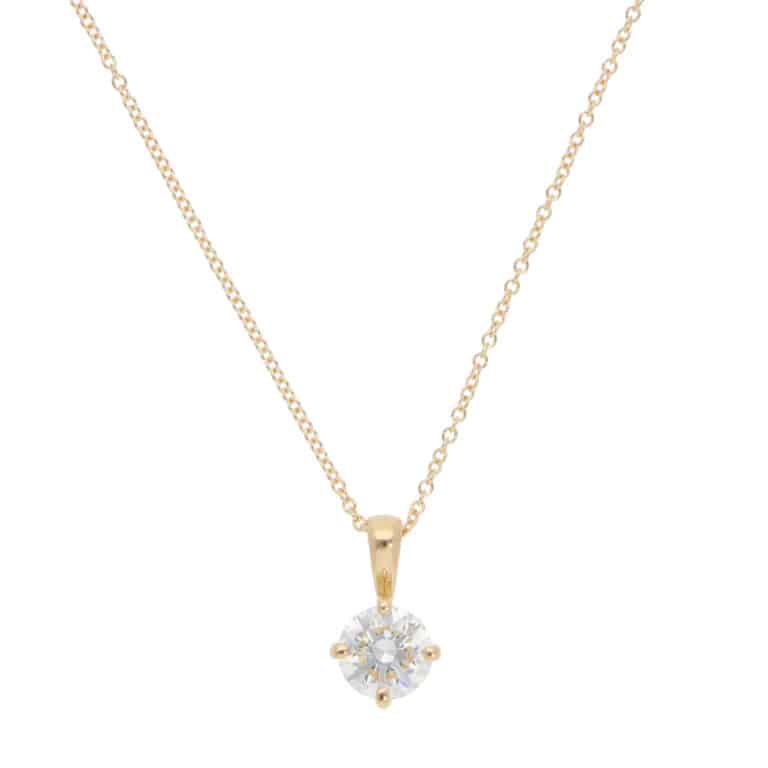 Contemporary GIA Certified 0.70ct Diamond Solitaire Necklace