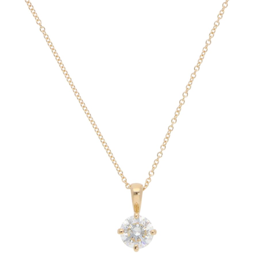 Contemporary GIA Certified 0.70ct Diamond Solitaire Necklace