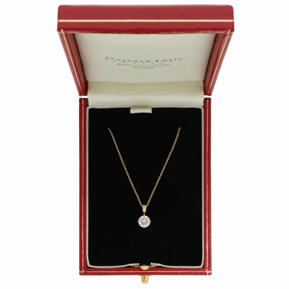 Contemporary GIA Certified 0.70ct Diamond Solitaire Necklace