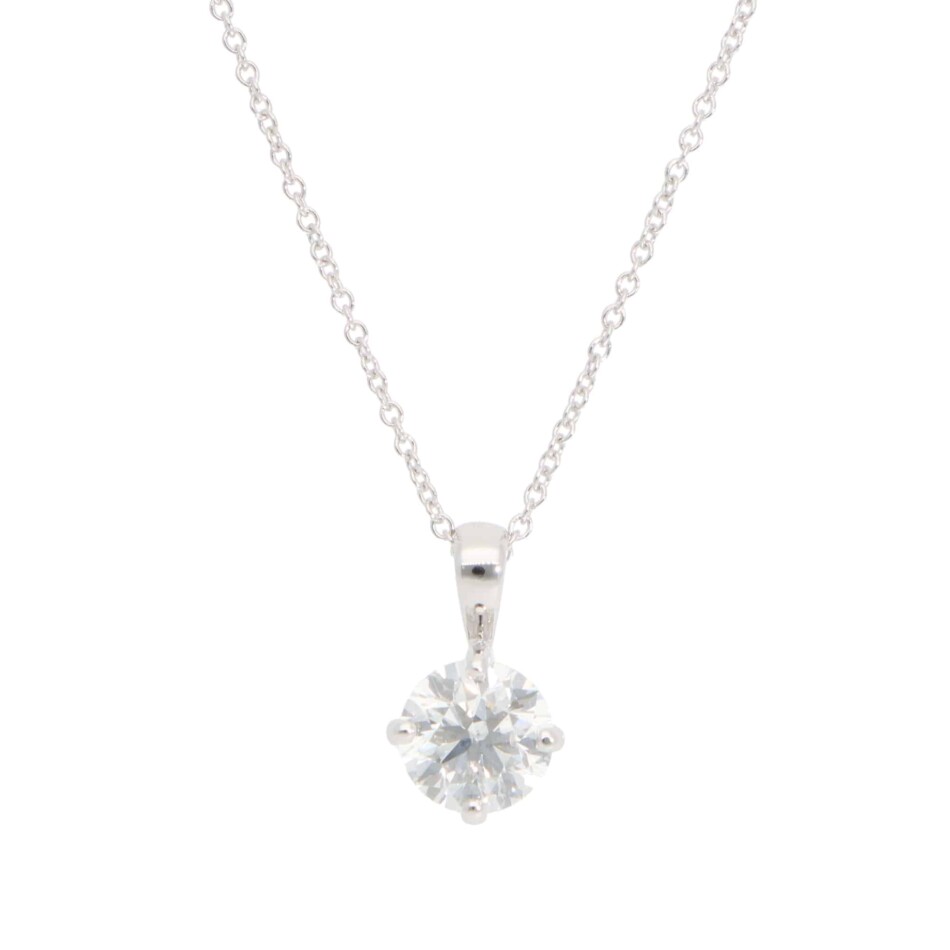 Contemporary GIA Certified 0.90ct Diamond Solitaire Necklace