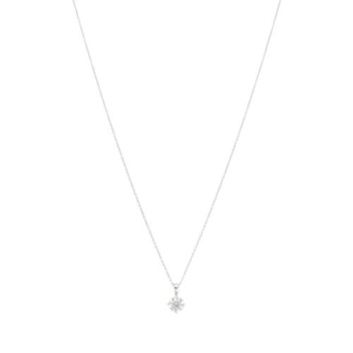Contemporary GIA Certified 0.90ct Diamond Solitaire Necklace