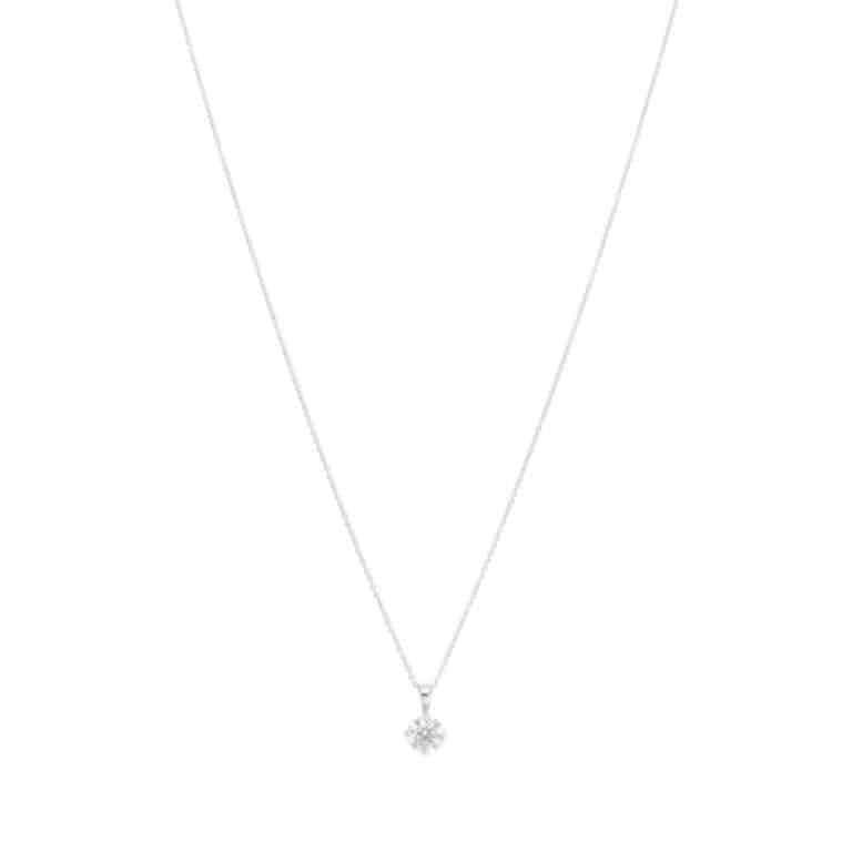 Contemporary GIA Certified 0.90ct Diamond Solitaire Necklace