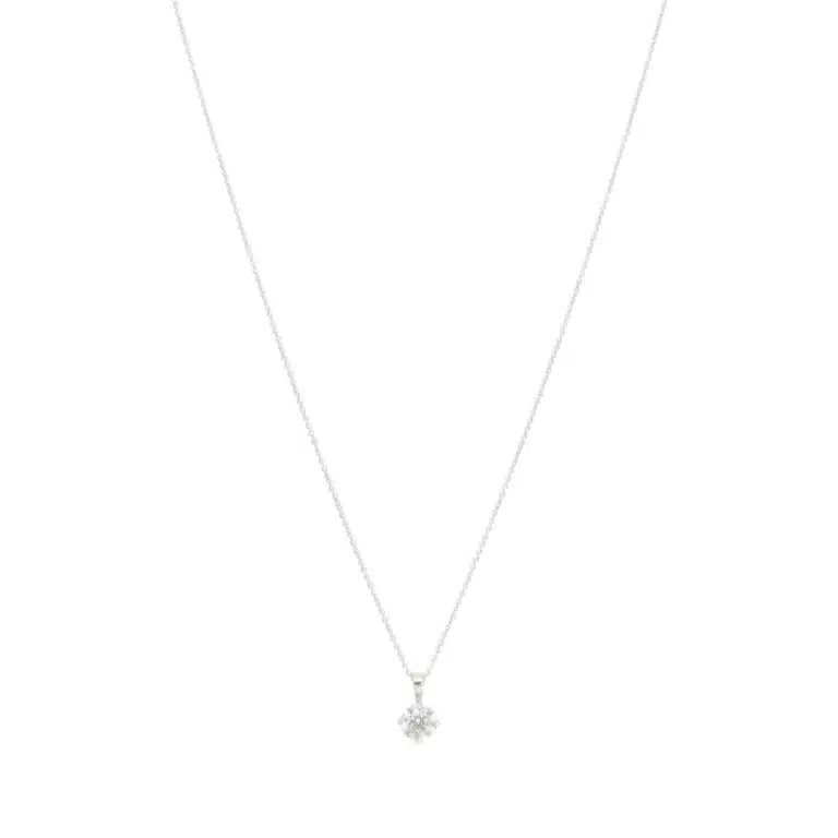 Contemporary GIA Certified 0.90ct Diamond Solitaire Necklace