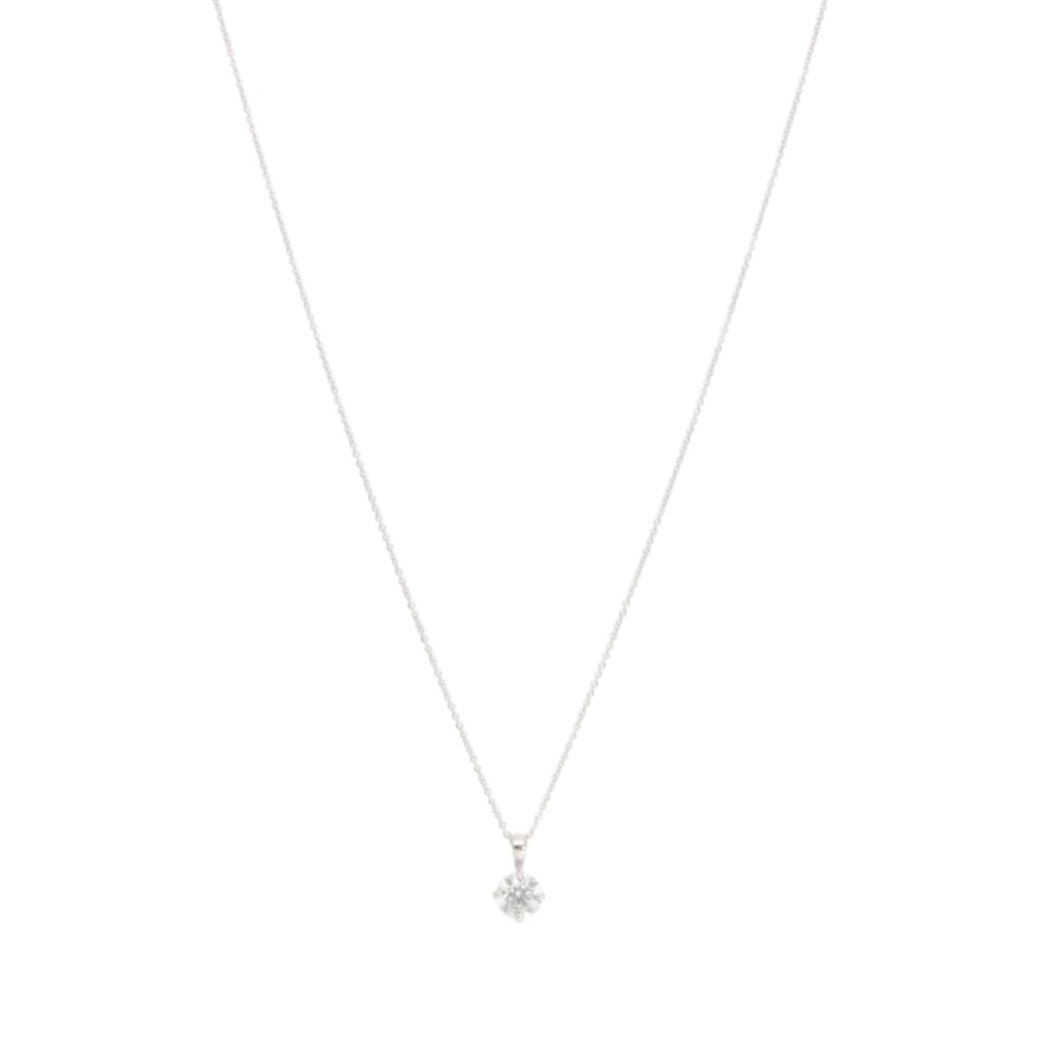 Contemporary GIA Certified 0.90ct Diamond Solitaire Necklace