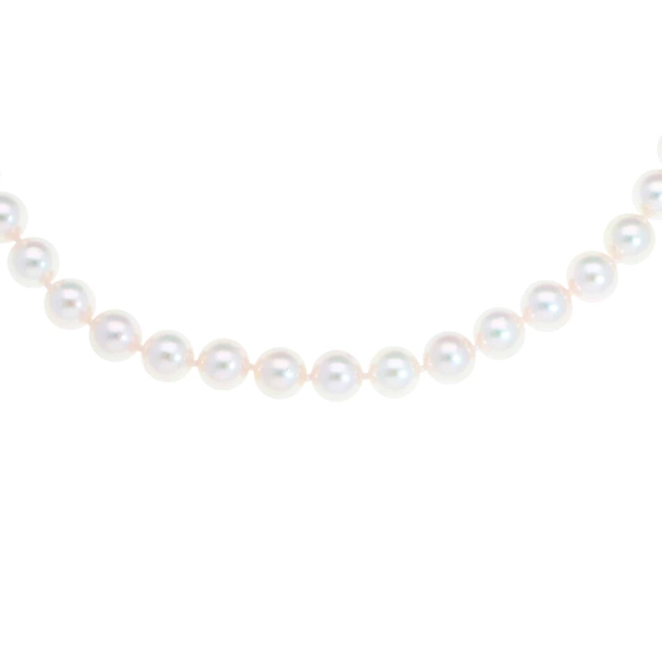 Akoya Pearl Strand Necklace with Vintage Art Deco Diamond Clasp