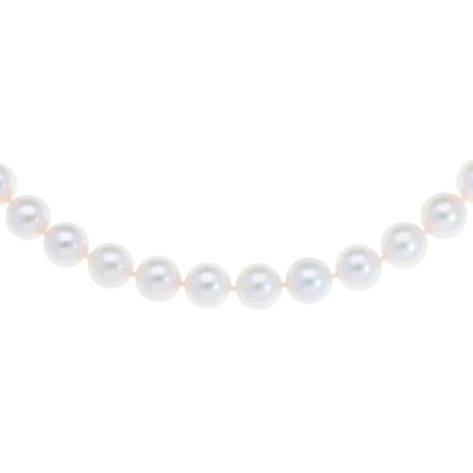 Akoya Pearl Strand Necklace with Vintage Yellow Gold Clasp