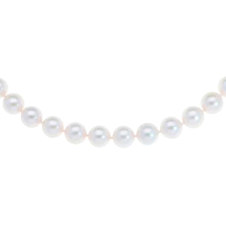 Akoya Pearl Strand Necklace with Vintage Yellow Gold Clasp