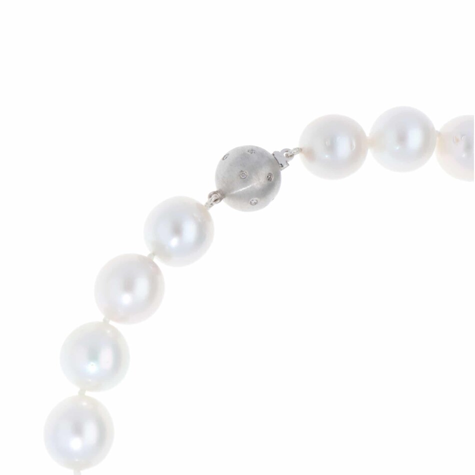 South Sea Pearl Strand Necklace with White Gold Diamond Clasp