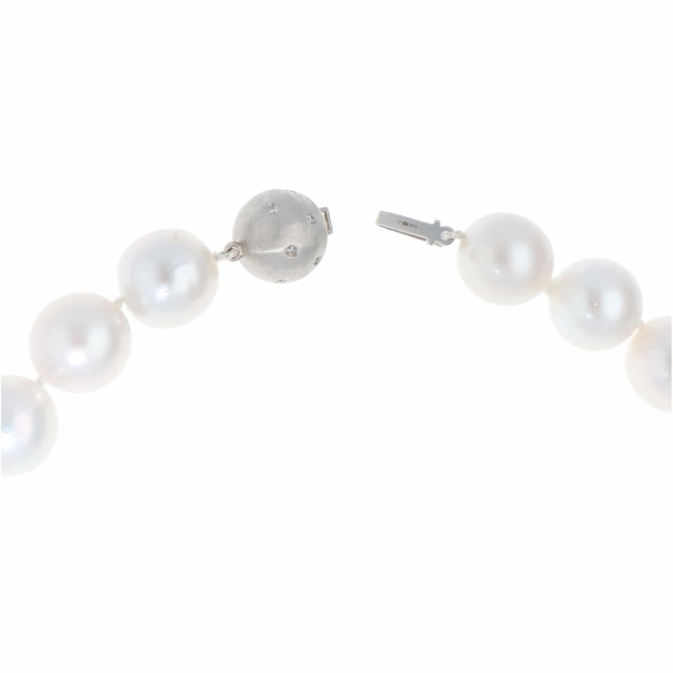 South Sea Pearl Strand Necklace with White Gold Diamond Clasp
