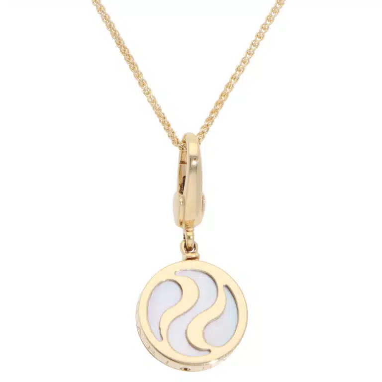 Vintage Bulgari Mother of Pearl Optical Illusion Pendant