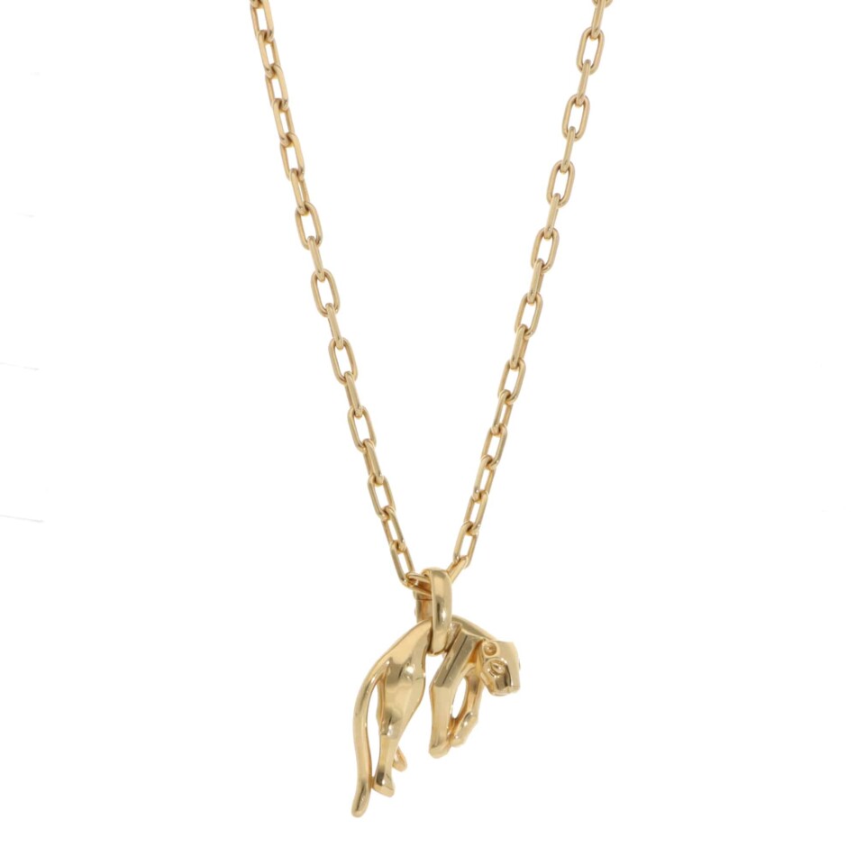 Vintage Panthère de Cartier Pendant Necklace in Yellow Gold