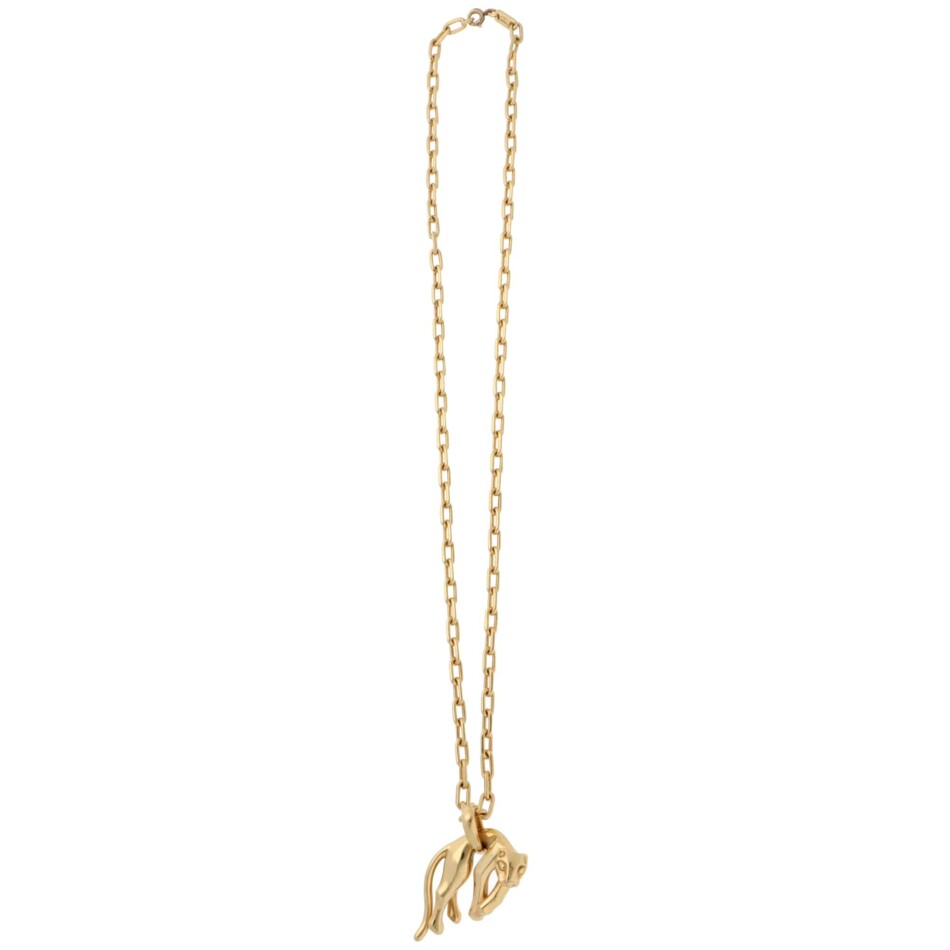 Vintage Panthère de Cartier Pendant Necklace in Yellow Gold