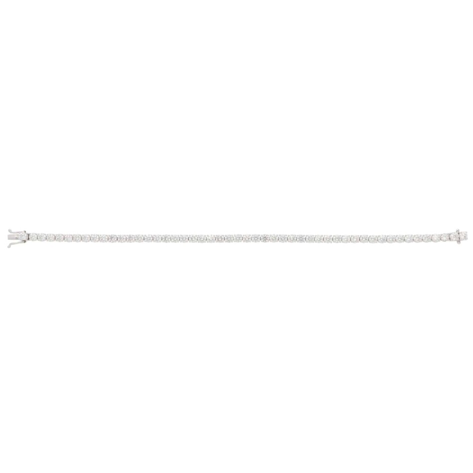 Contemporary 6.96ct Diamond Line Tennis Bracelet in White Gold