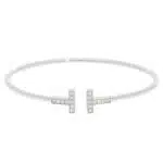 Vintage Tiffany & Co.' Tiffany T' Diamond Bracelet in White Gold