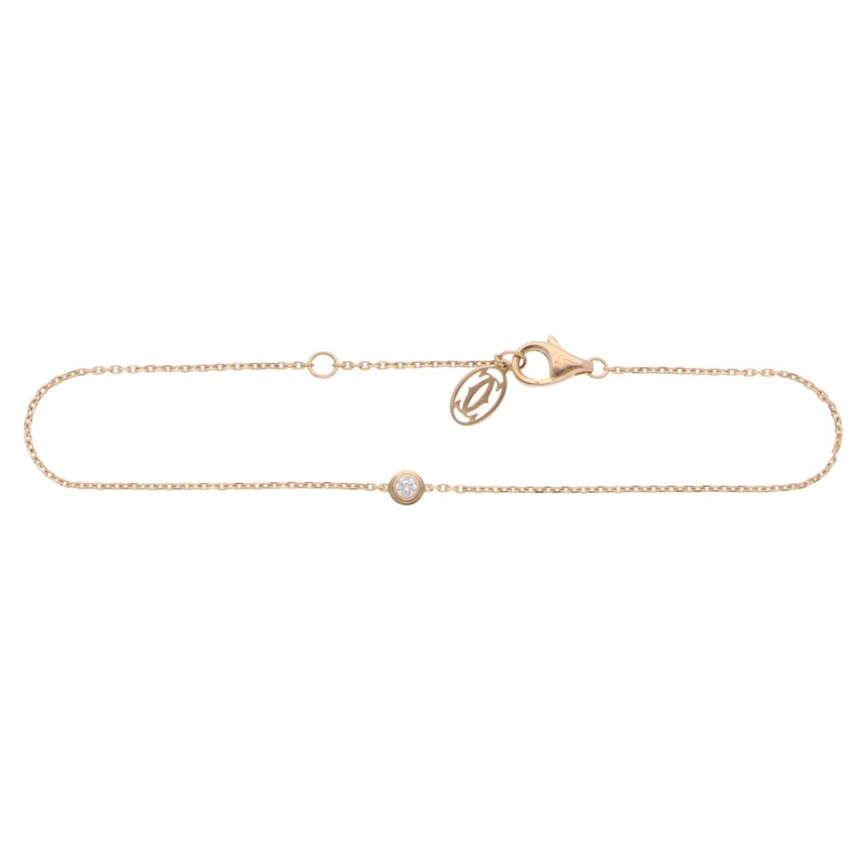 Vintage Cartier d'Amour Diamond Bracelet XS in Yellow Gold