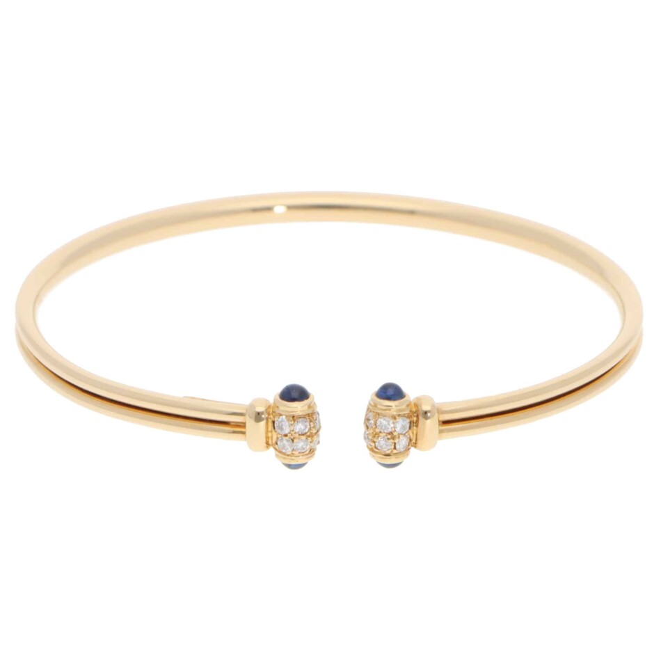 Vintage Cartier Sapphire and Diamond Bracelet in Yellow Gold