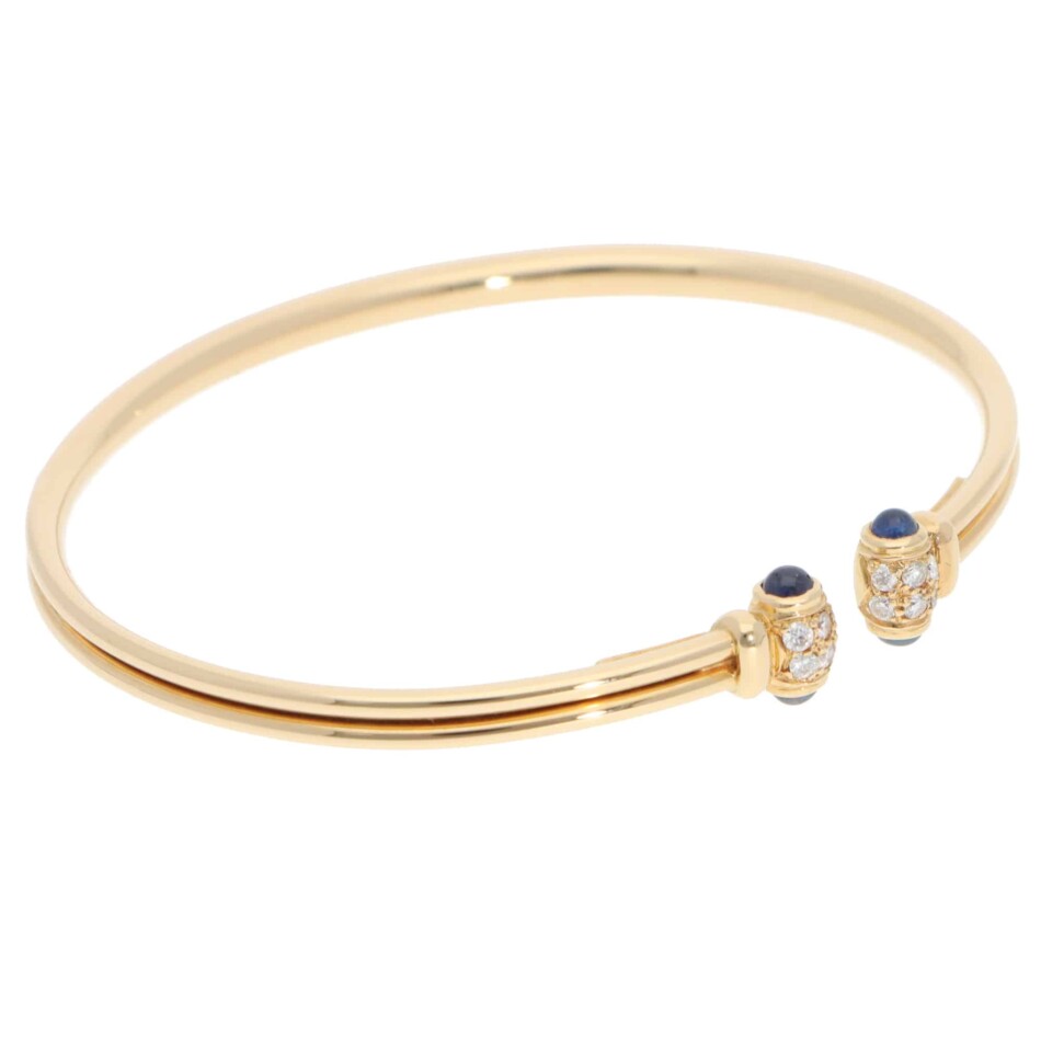 Vintage Cartier Sapphire and Diamond Bracelet in Yellow Gold