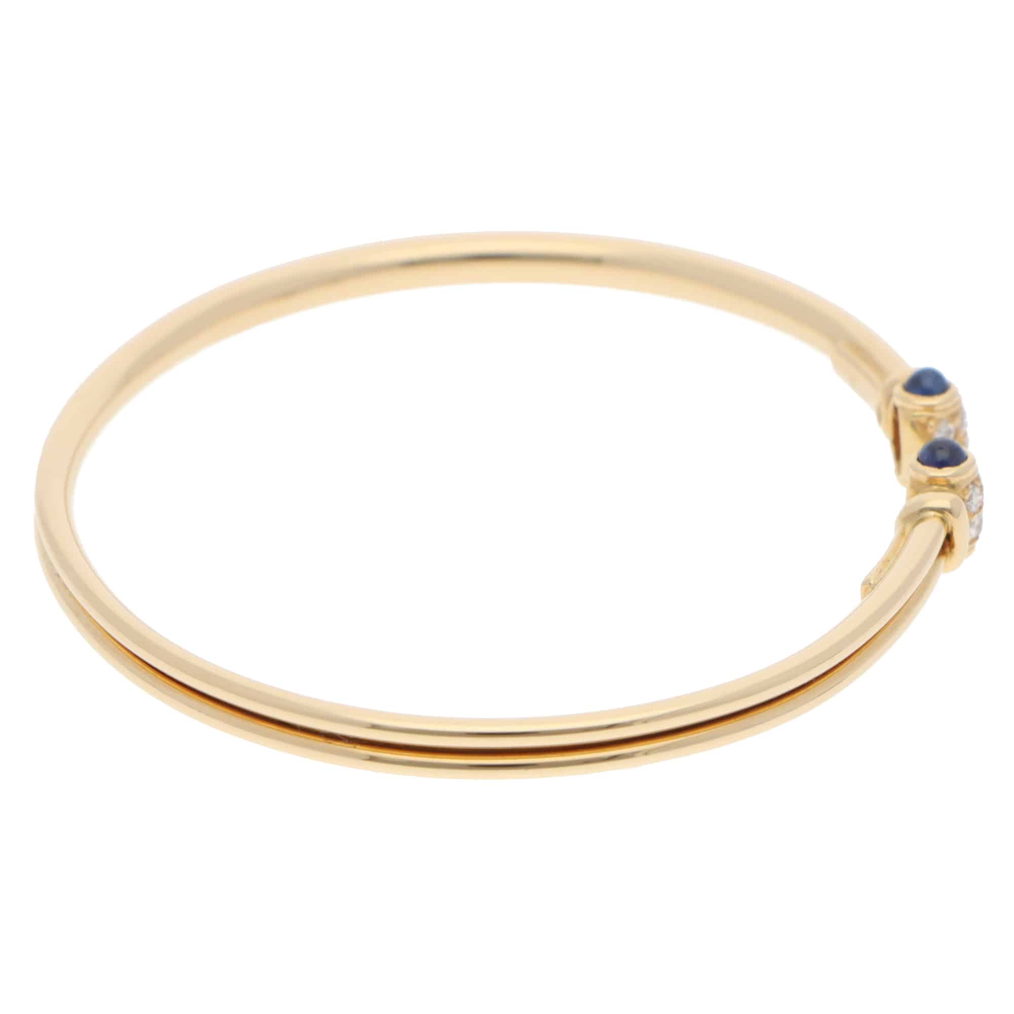 Vintage Cartier Sapphire and Diamond Bracelet in Yellow Gold