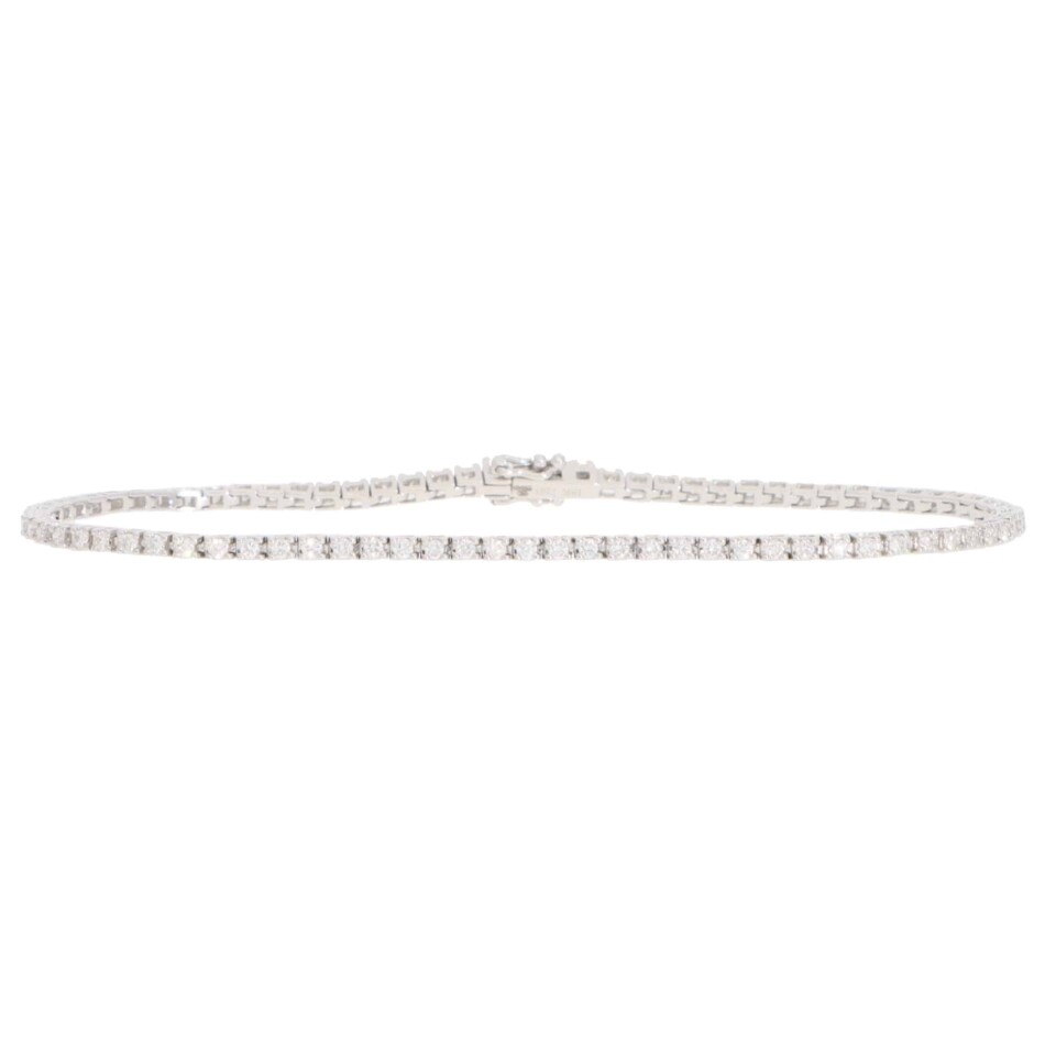 Contemporary 0.97ct Diamond Line Tennis Bracelet in White Gold