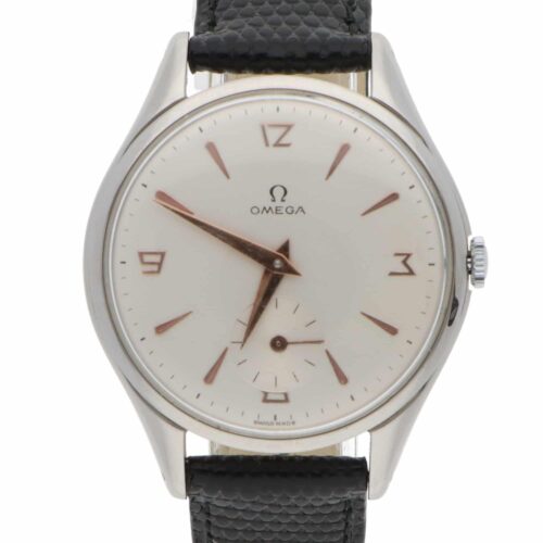 Vintage 1950 Omega Jumbo stainless steel explorer dial 38mm