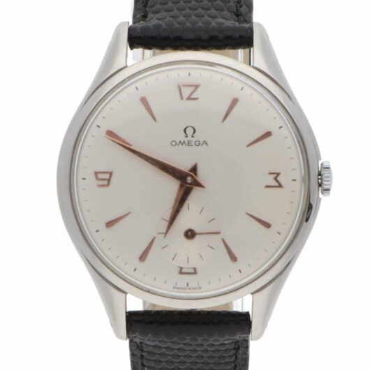 Vintage 1950 Omega Jumbo stainless steel explorer dial 38mm