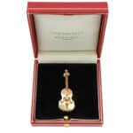 Vintage Diamond Violin Brooch in Yellow Gold