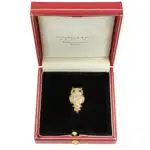 Vintage Diamond and Ruby Owl Brooch in Yellow Gold