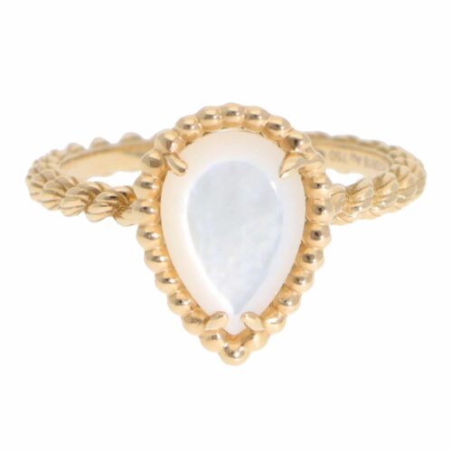 Vintage Boucheron Mother of Pearl Ring in Yellow Gold