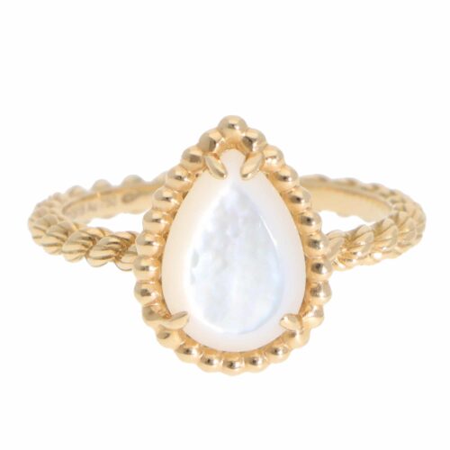 Vintage Boucheron Mother of Pearl Ring in Yellow Gold