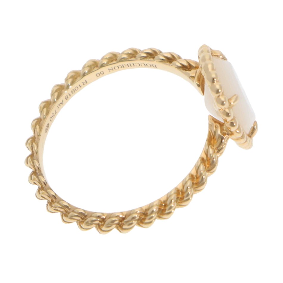 Vintage Boucheron Mother of Pearl Ring in Yellow Gold