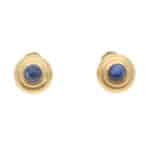 Vintage Chopard Sapphire Stud Earrings in Yellow Gold