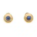 Vintage Chopard Sapphire Stud Earrings in Yellow Gold
