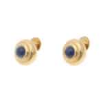 Vintage Chopard Sapphire Stud Earrings in Yellow Gold