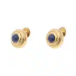 Vintage Chopard Sapphire Stud Earrings in Yellow Gold
