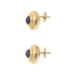 Vintage Chopard Sapphire Stud Earrings in Yellow Gold