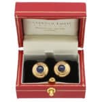 Vintage Chopard Sapphire Stud Earrings in Yellow Gold