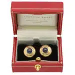 Vintage Chopard Sapphire Stud Earrings in Yellow Gold