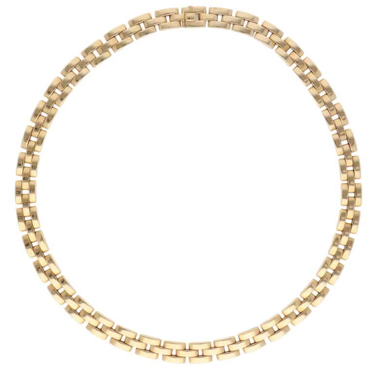 Vintage Cartier Tyrana Maillon Panthère Necklace in Yellow Gold