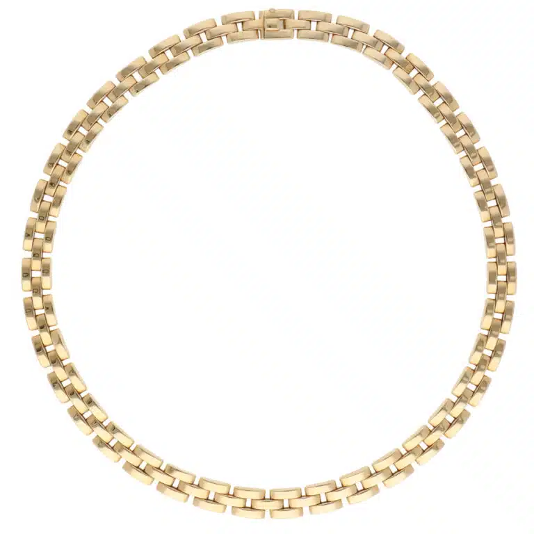 Vintage Cartier Tyrana Maillon Panthère Necklace in Yellow Gold