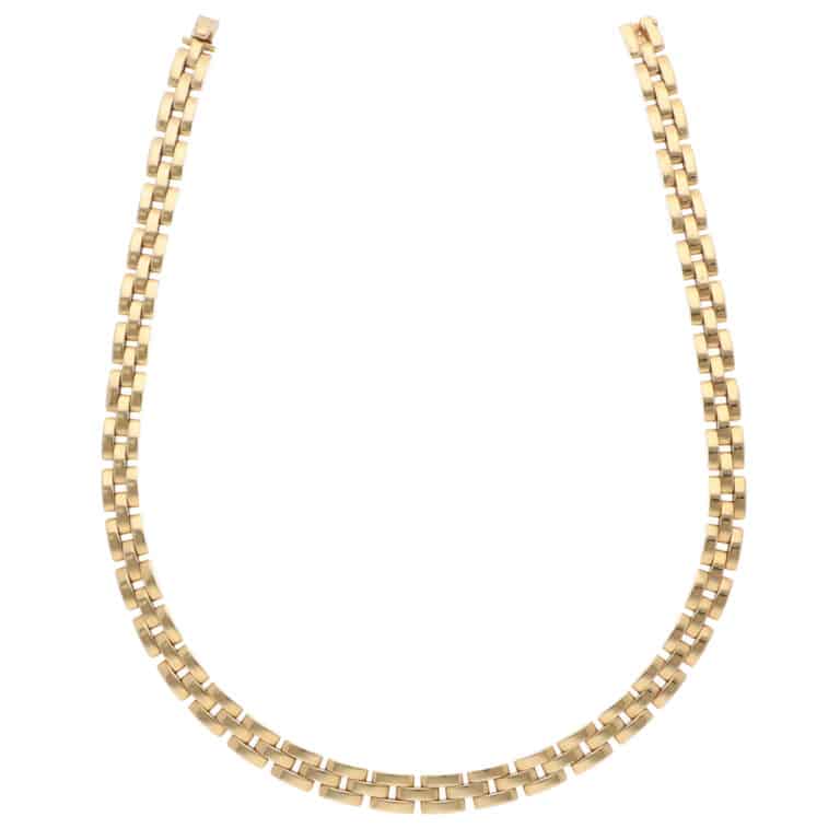 Vintage Cartier Tyrana Maillon Panthère Necklace in Yellow Gold