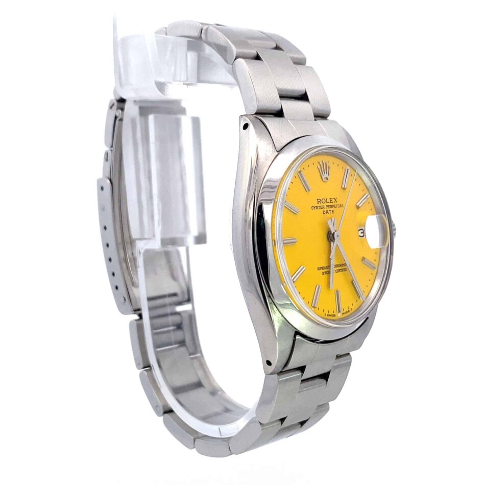 Vintage 1965 Rolex Oyster Perpetual Date custom yellow dial