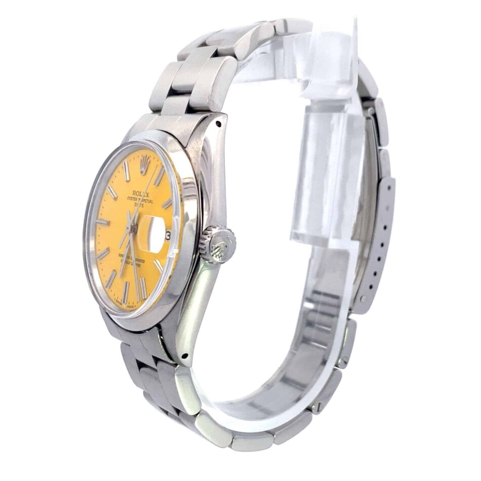 Vintage 1965 Rolex Oyster Perpetual Date custom yellow dial