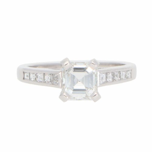 Vintage Emerald-Cut 1.04ct Diamond Ring in Platinum