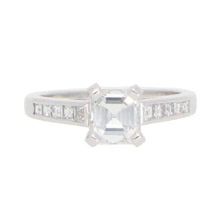 Vintage Emerald-Cut 1.04ct Diamond Ring in Platinum