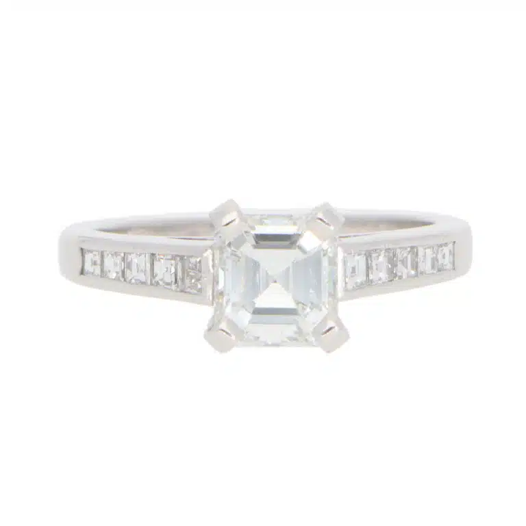 Vintage Emerald-Cut 1.04ct Diamond Ring in Platinum